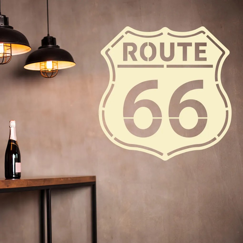 Veselá Stena Samolepka na stenu na stenu Route 66 Farba: černá