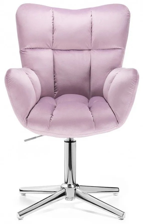 LuxuryForm DESIGN Kreslo AURORA VELUR na striebornom kríži - levanduľa