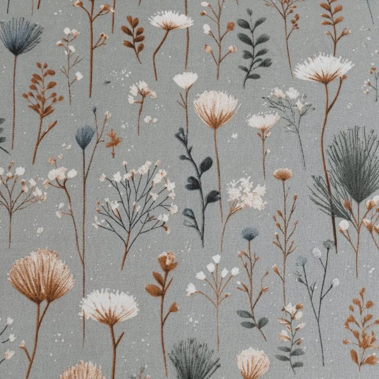 Obliečky z mikrovlákna BOTANIC FIELD sivé Rozmer obliečky: 2 ks 70 x 90 cm | 200 x 220 cm