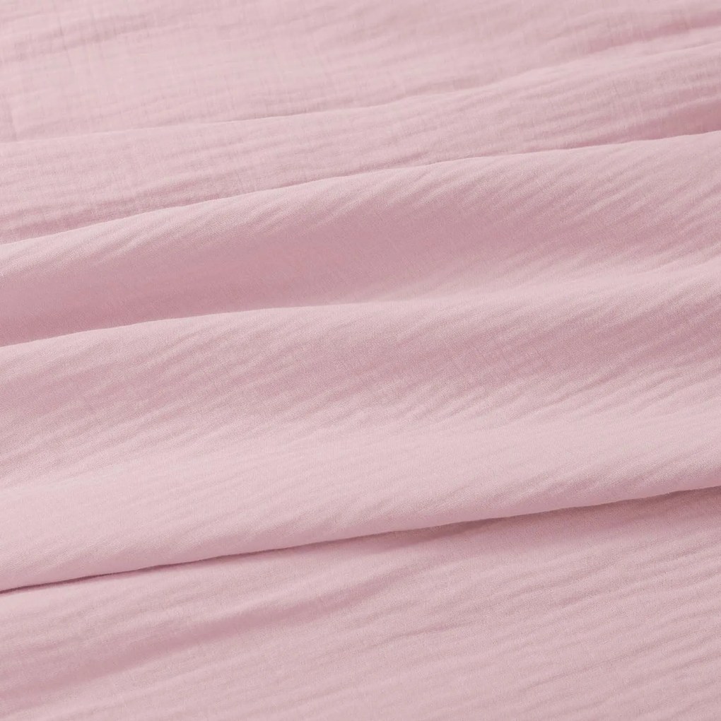 Goldea mušelínové posteľné obliečky – pastelovo ružové 200 x 200 a 2ks 70 x 90 cm