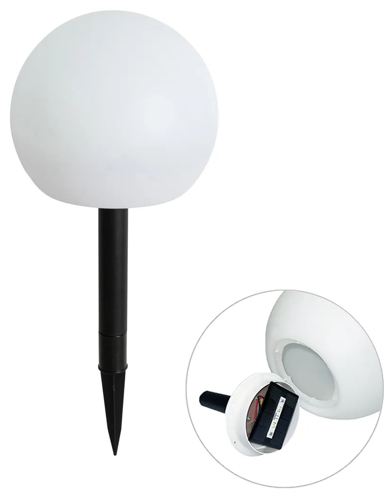 Vonkajšia lampa biela 20 cm vrátane LED IP44 solárny RGBW - Ludger
