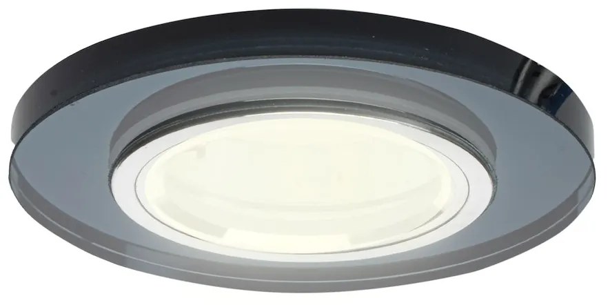 Ecolamp Podhľadové svietidlo Glass Round, 1x sklenené/čierne kovové tienidlo, b