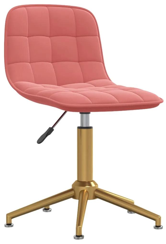 vidaXL Kancelárska stolička ružová zamatová