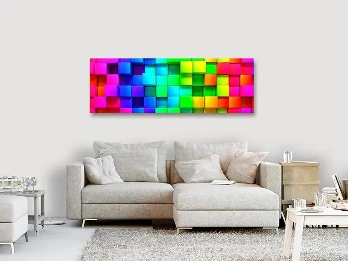 Obraz - Colourful Cubes (1 Part) Narrow Veľkosť: 120x40, Verzia: Na talianskom plátne