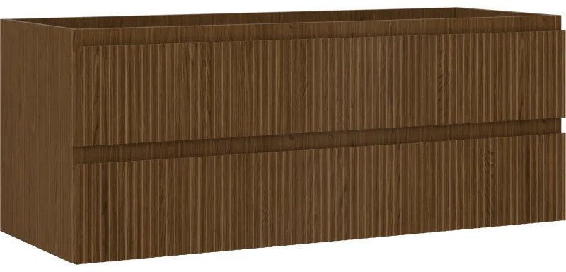 Mexen Rivel, kúpeľňová skrinka 120 cm, 2 zásuvky, drážkovaná, orech, 91A20-12047-2-BFF86