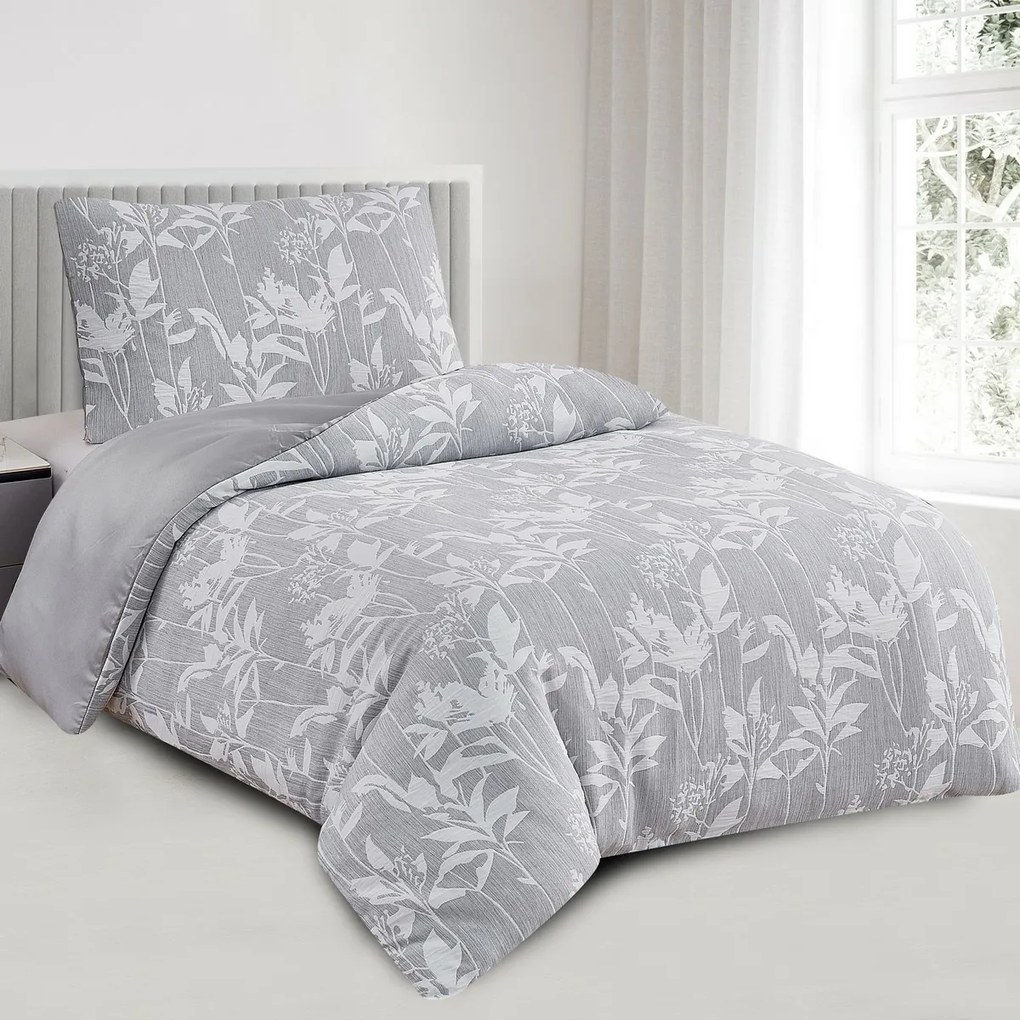 Žakárové obliečky Alabama sivá, 140 x 200 cm, 70 x 90 cm