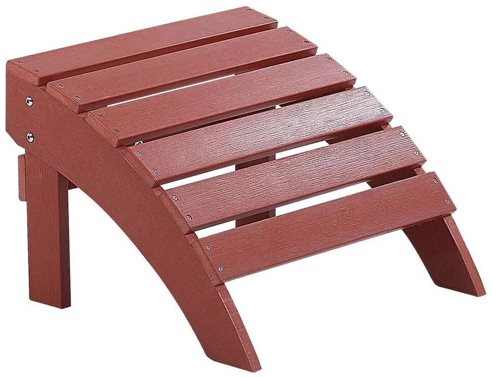 Záhradná stolička s podnožkou červená ADIRONDACK Beliani