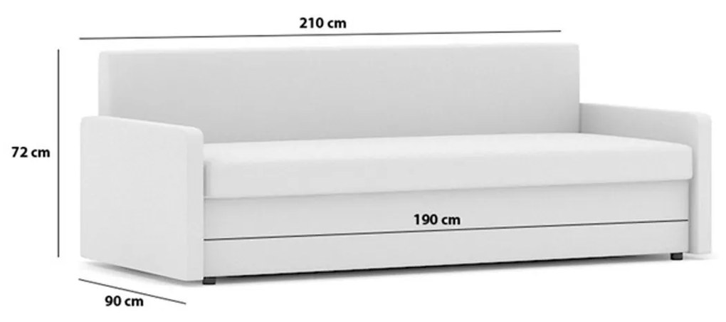 Veľká rozkladacia pohovka MILTON model 2 Čierna/biela