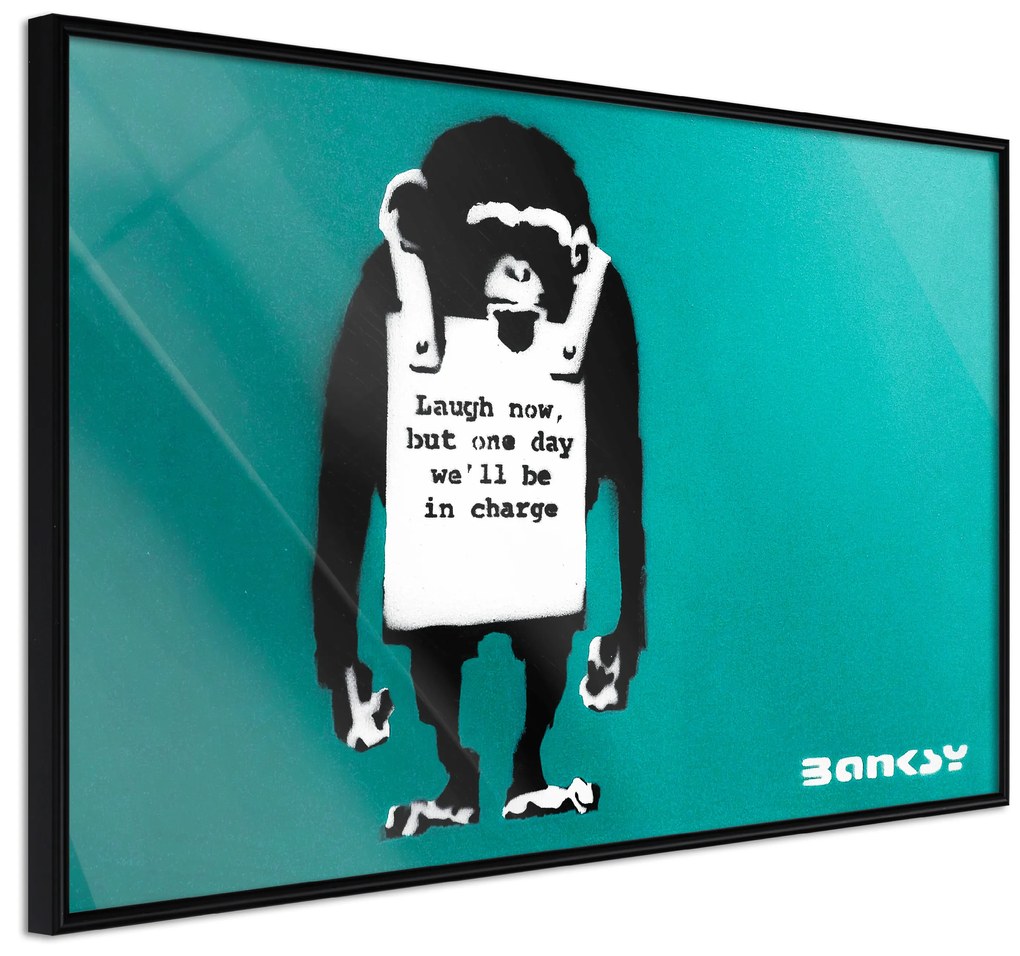 Artgeist Plagát - Angry Monkey [Poster] Veľkosť: 90x60, Verzia: Čierny rám s passe-partout