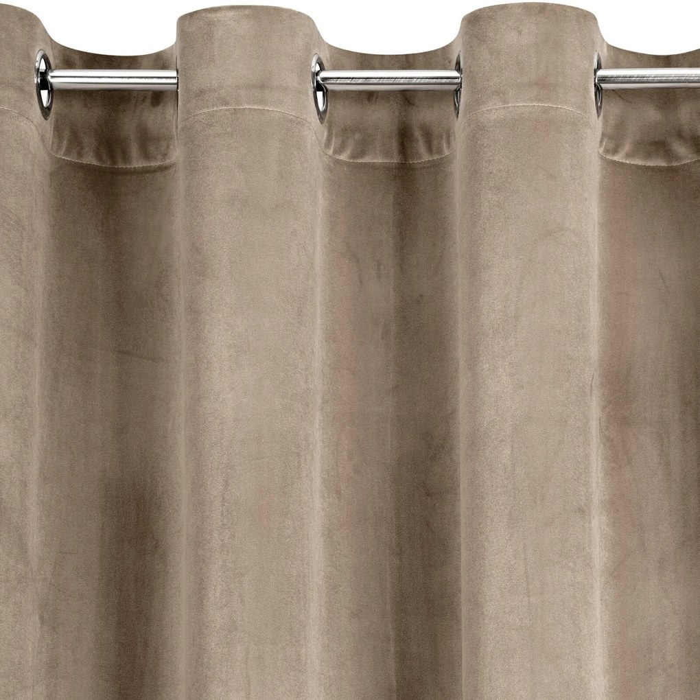 ZATEMŇOVACÍ ZÁVES NA KRÚŽKOCH MELANIE 140X260 CM TMAVOBÉŽOVÁ