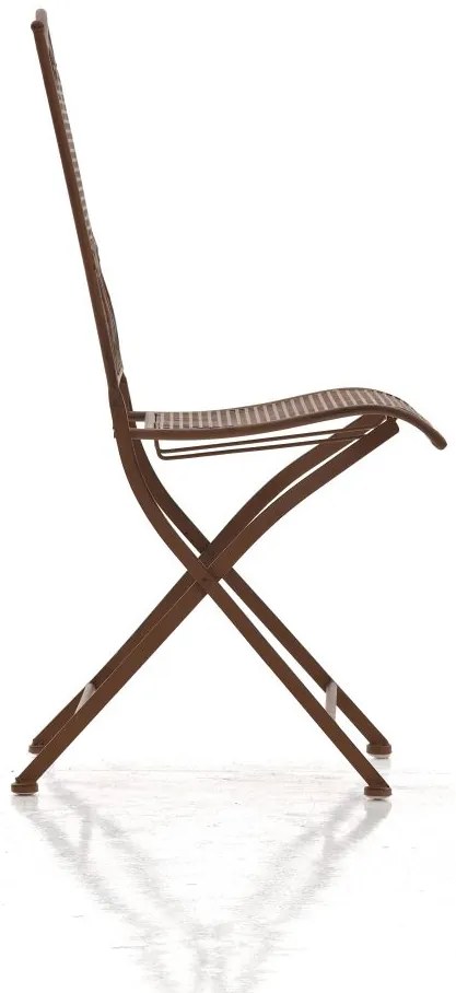 Kovová skladacia stolička Kiran - Hnedá antik