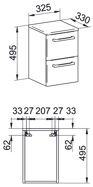 Mereo Mereo, Bino, kúpeľňová skrinka 50 cm, spodná, biela, dub, MER-CN664