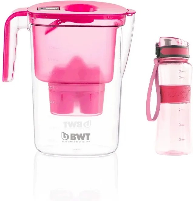 BWT Filtračná kanvica Vida 2,6 l, ružová + darček outdoor športová fľaša