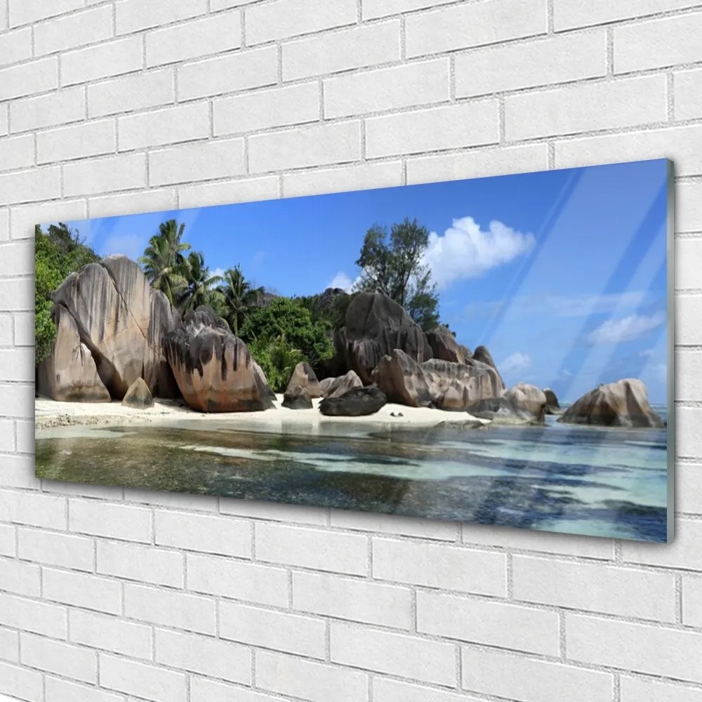 Obraz na akrylátovom skle Skala more príroda 125x50 cm