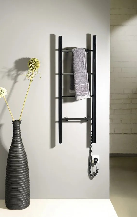 Sapho Sapho, KARBO Elektrický sušiak uterákov, okrúhly, 400x1120 mm, 87 W, čierna, KB904