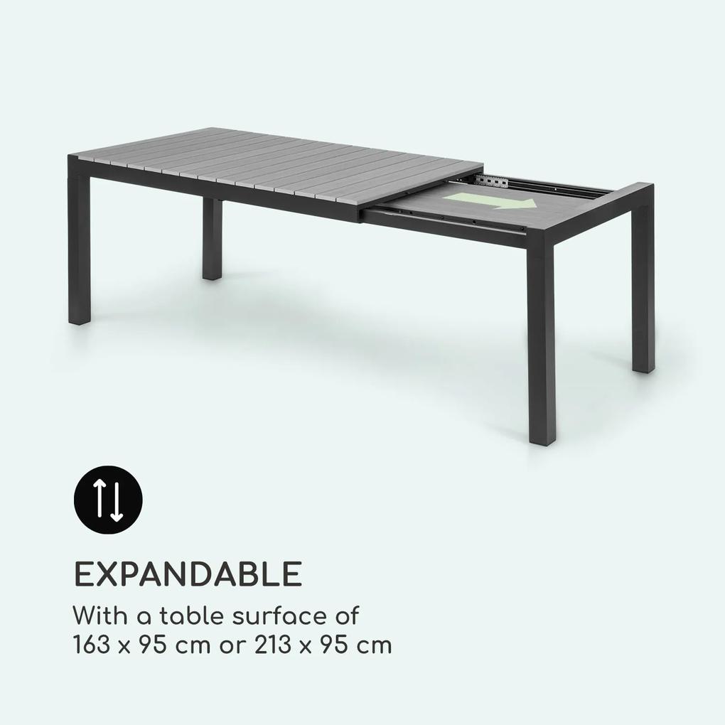 Menorca Expand, záhradný stôl, 163 x 95 cm, hliník, polywood, antracitový