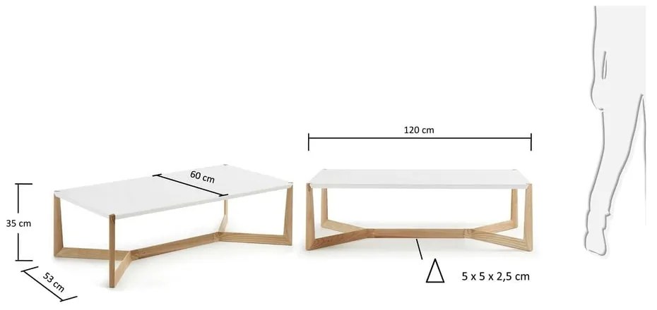 Konferenčný stolík Kave Home Duplex