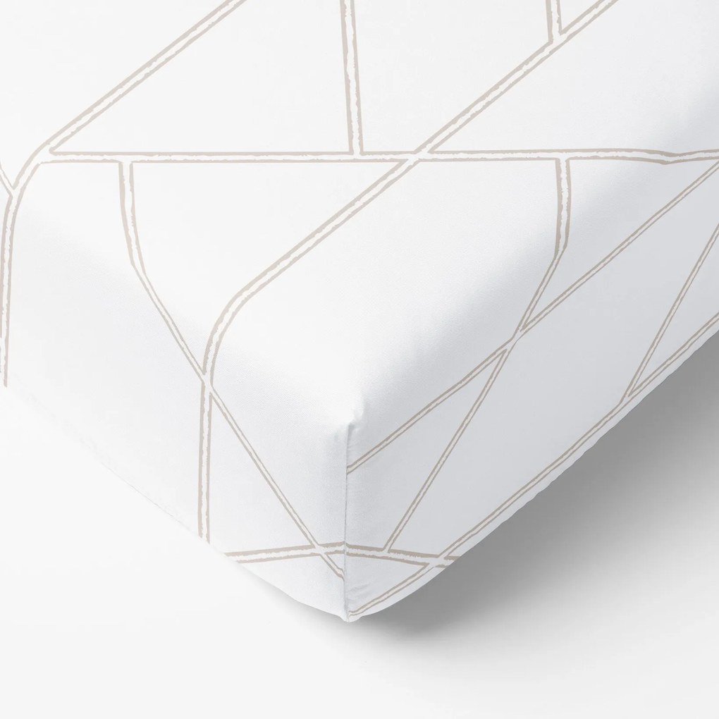 Goldea bavlnená napínacia plachta - geometrické línie na bielom 80 x 200 cm