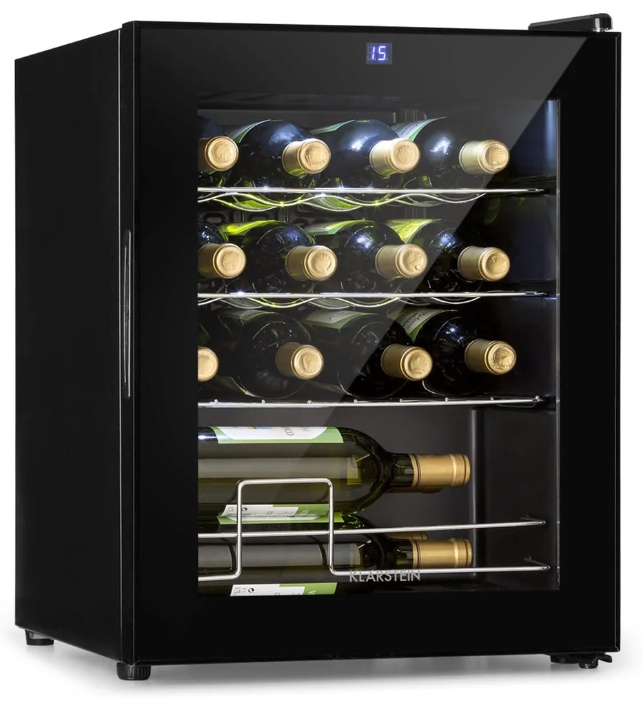 Klarstein Shiraz, vinotéka, 42 l, 131 W, 5-18°C, dotykový ovládací panel, čierna