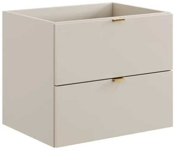 Závěsná skříňka pod umyvadlo Dalia Cashmere Ovalia s deskou 120 cm kašmírová/dub cremona