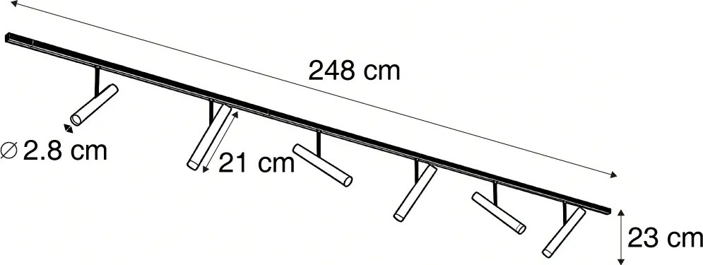 Moderný koľajnicový systém biely so 6 bodovými svetlami biely 1-fázový - Slimline Avery