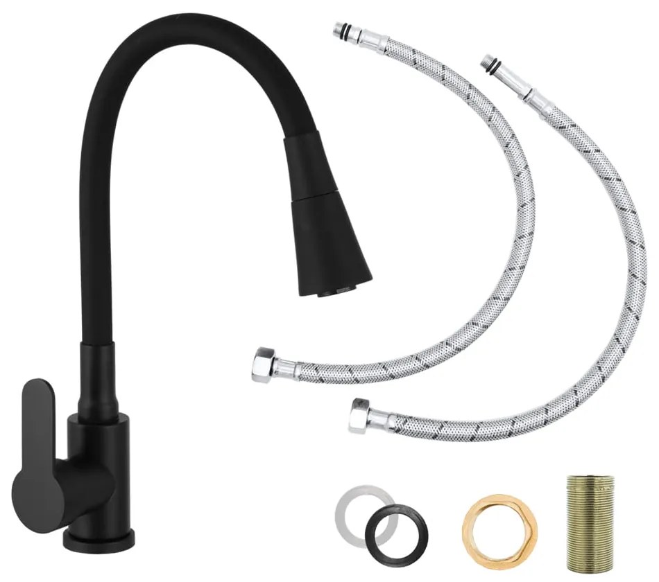 Gamma Flex 3000, stojanková drezová batéria s flexibilným ramenom, čierna, GMA-BFX-3000BK