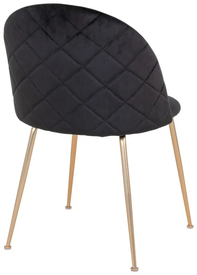Čierne zamatové jedálenské stoličky v súprave 2 ks Geneve – House Nordic