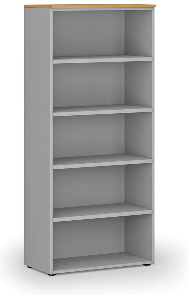 Kancelársky regál PRIMO GRAY, 800 x 420 x 1781 mm, sivá/buk