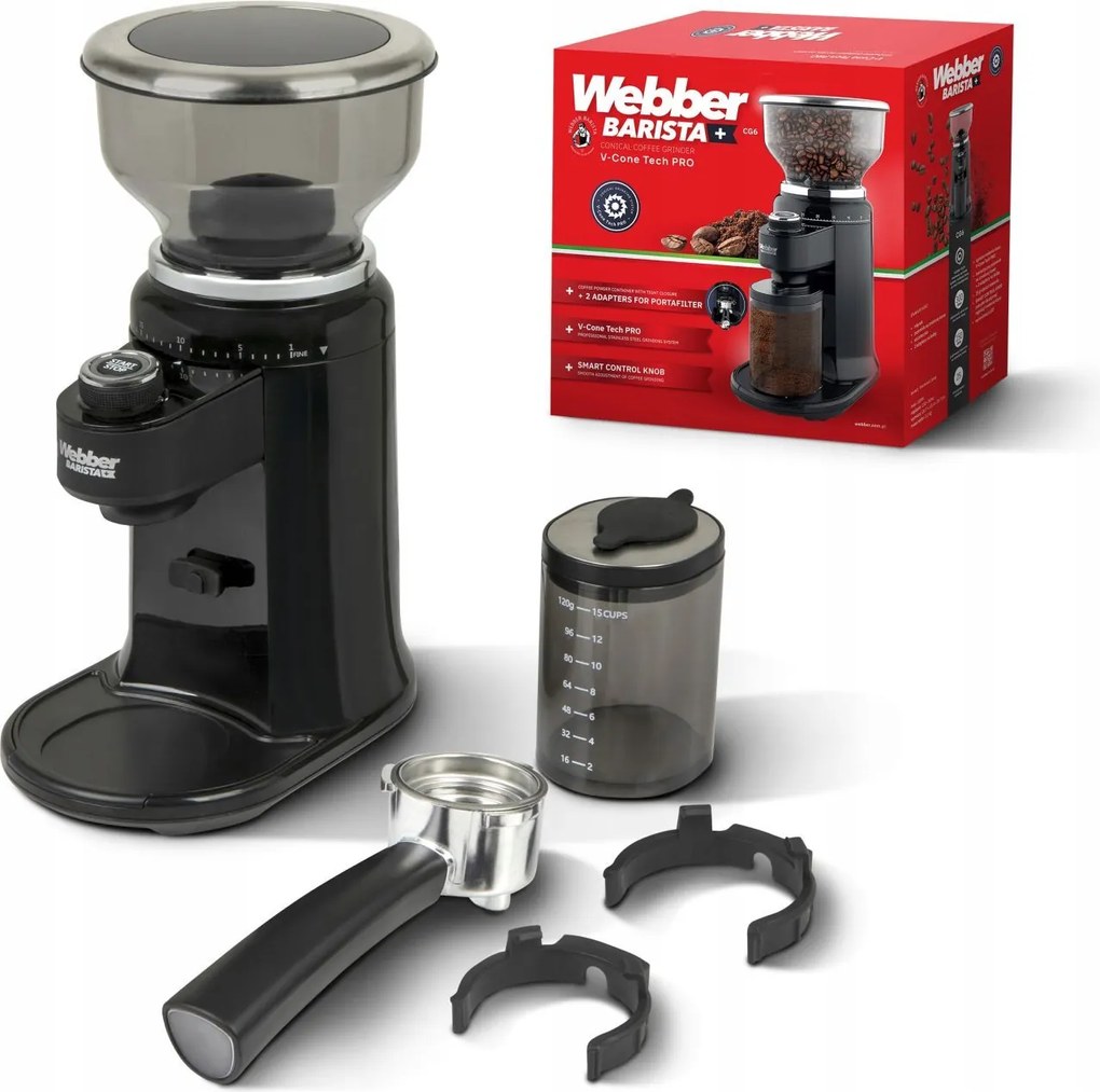 WEBBER Elektrický mlynček na kávu - 25 úrovní WEBBER CG6 180W