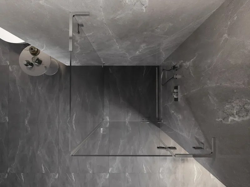 Mexen Lunar L, 1-krídlový sprchový kút, pravý, 100 x 100 cm, 8mm číre sklo, chrómový profil, 834L-100-100-01-00-P