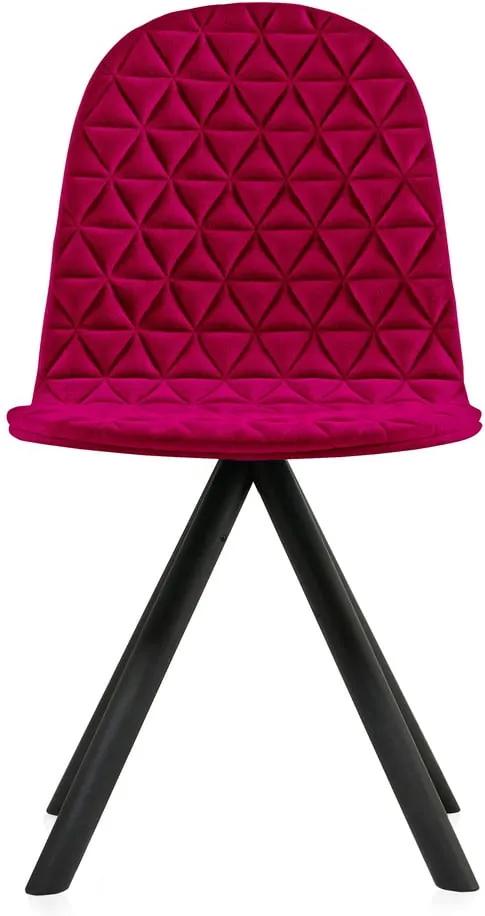 Ružová stolička s čiernymi nohami IKER Mannequin Triangle