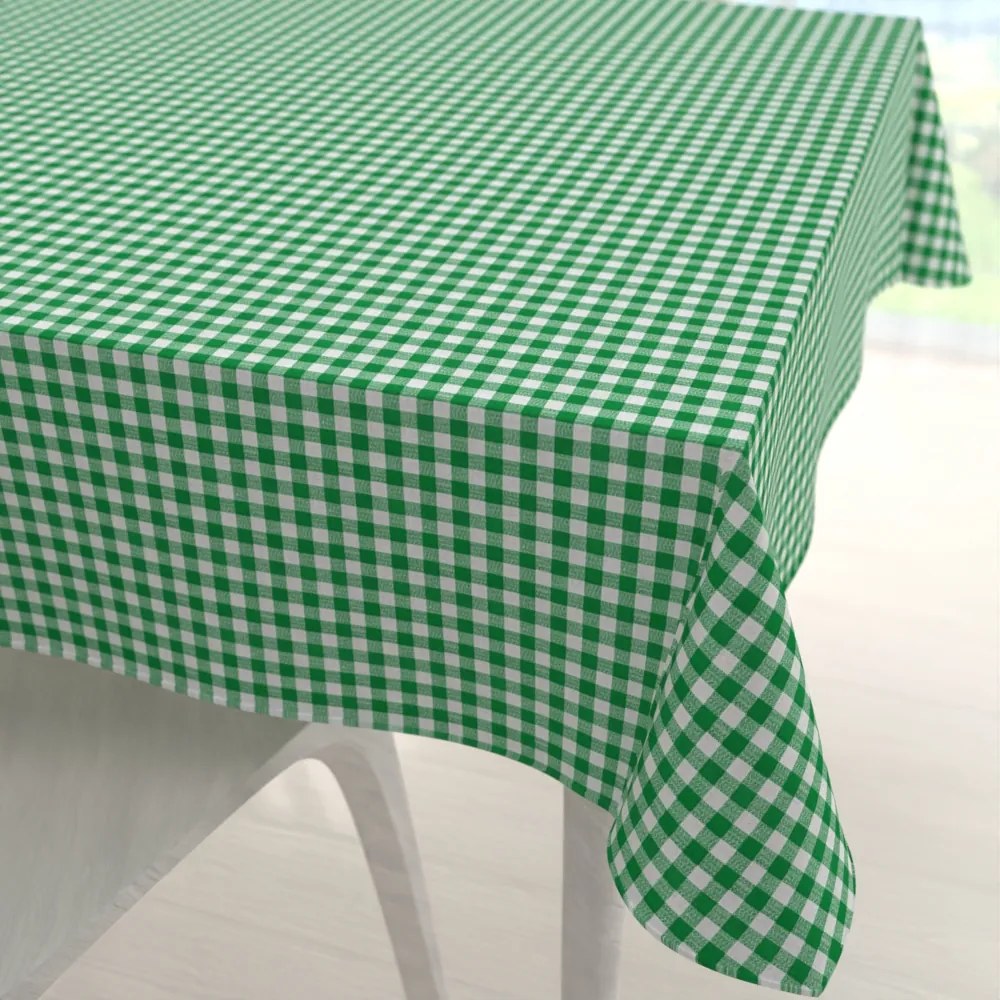 Biante Bavlnený štvorcový obrus Sandra SA-058 Zeleno-biele kocky 110x110 cm