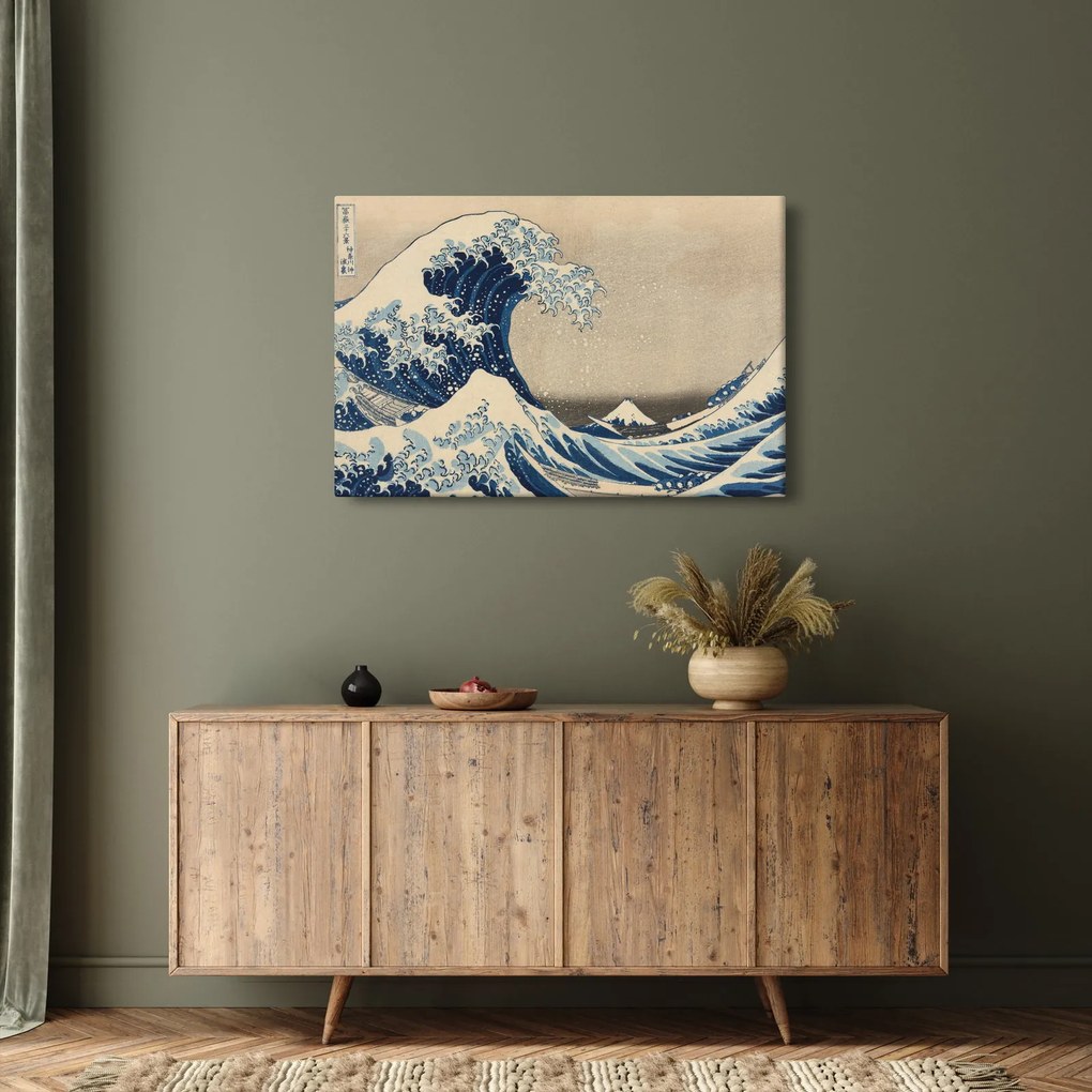 Obraz - Katsushika Hokusai, Under the Wave off Kanagawa, reprodukcia (90x60 cm)
