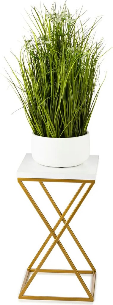 STOJAN NA KVETINÁČ LOFT6 40X24X24 CM ZLATÁ/BIELA