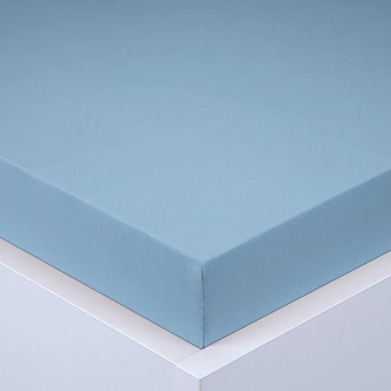 Napínacia plachta na posteľ jersey EXCLUSIVE nebesky modrá 90 x 200 cm