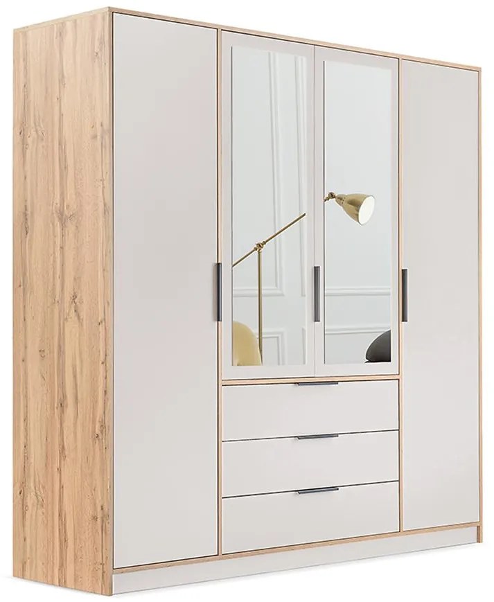 Skriňa Duarte D4 Kašmír / Dub Wotan / Zrkadlo