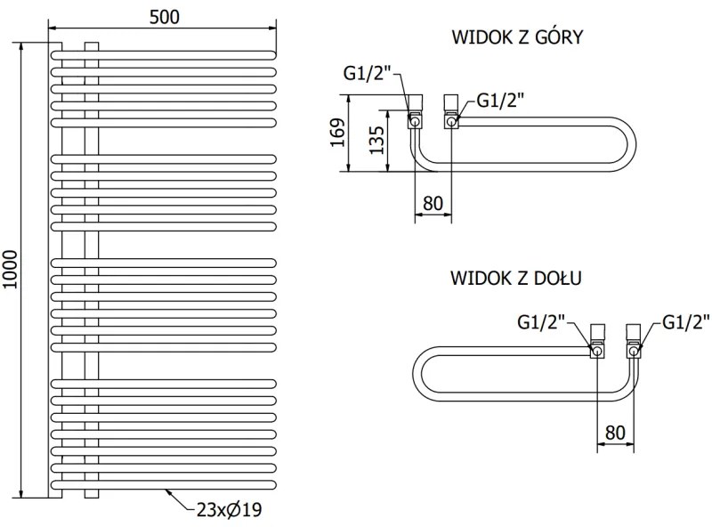 Mexen Amor vykurovacie teleso 1000 x 500 mm, 809 W, biela, W120-1000-500-00-20