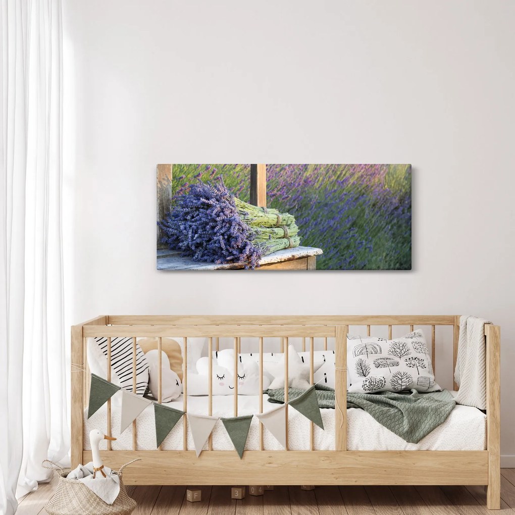 Obraz - Levanduľové zväzky (120x50 cm)