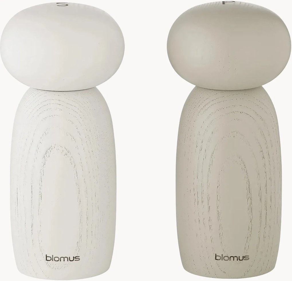 Mlynčeky na soľ a korenie z jaseňového dreva Moli, 2 ks