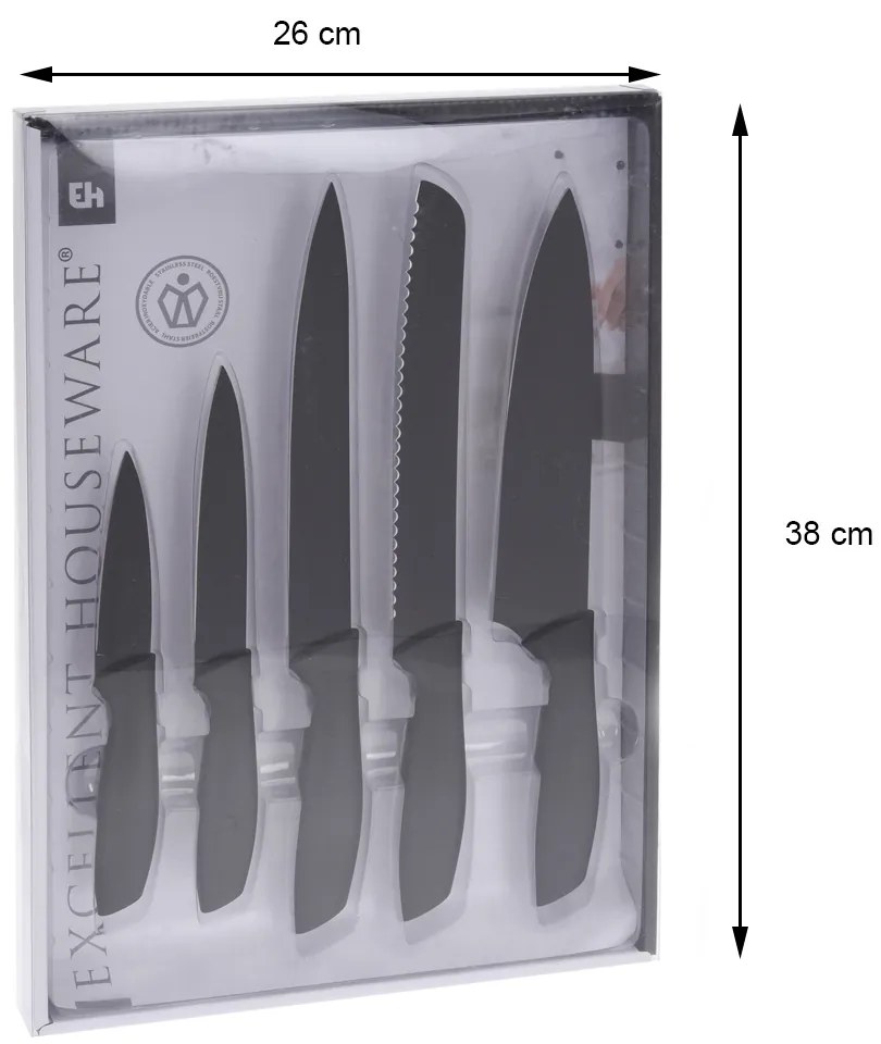 Kuchynský nôž Black sada 5ks