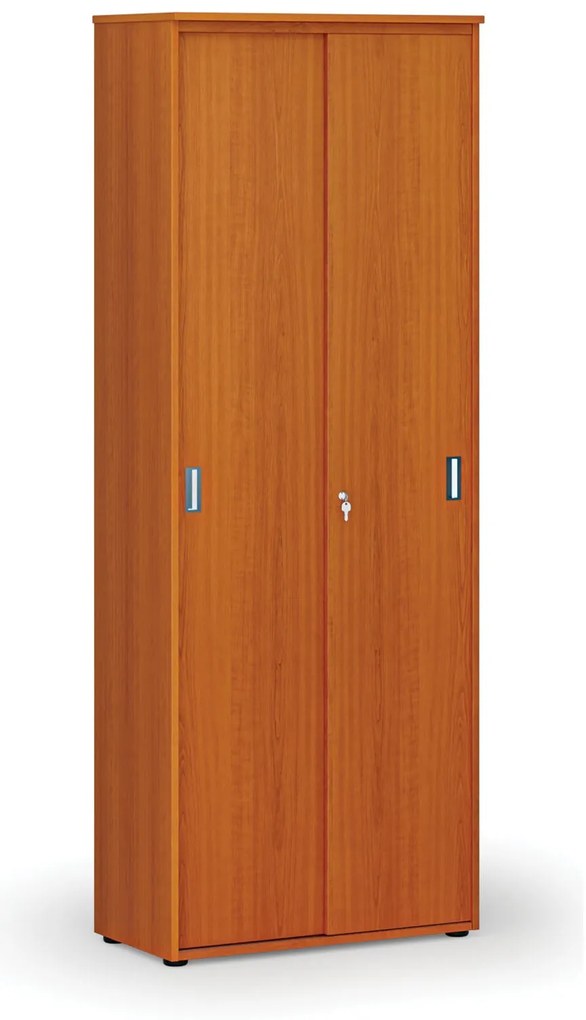 Kancelárska skriňa so zasúvacími dverami PRIMO WOOD, 800 x 420 x 2128 mm, čerešňa