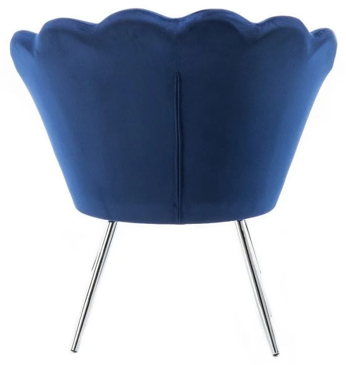 LuxuryForm DESIGN Kreslo FREY VELUR so striebornými nohami - modré