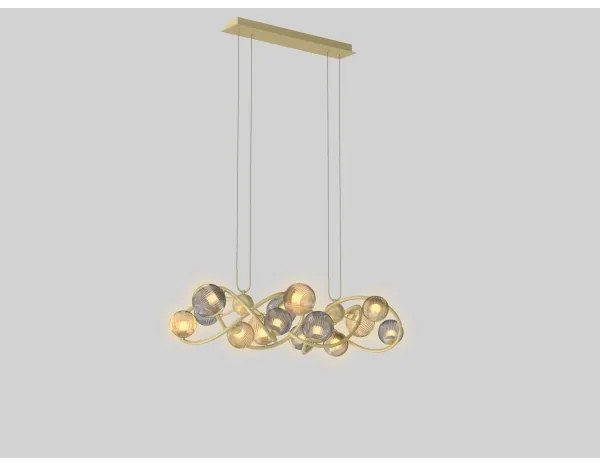 Wofi 7015-1404 - LED Luster na lanku METZ 14xG9/3,5W/230V zlatá/šedá