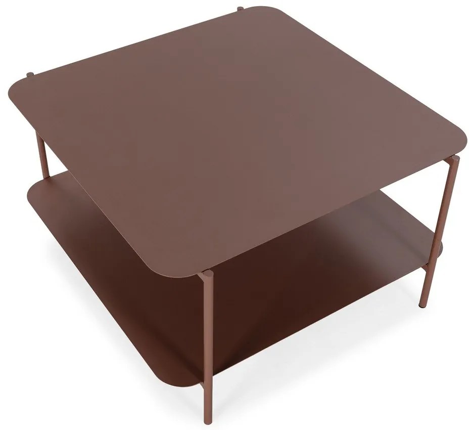 Terakotový kovový konferenčný stolík 70x73 cm Beatrix – MOME