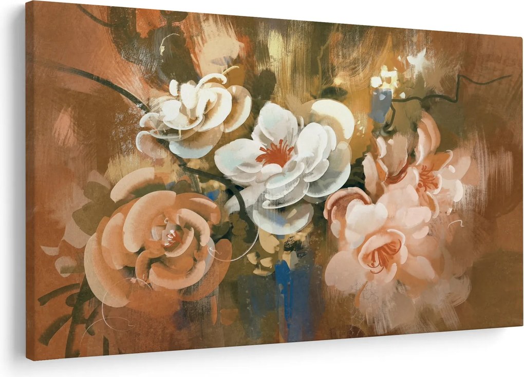 Obraz - Maľovaná kytica kvetov (90x60 cm)