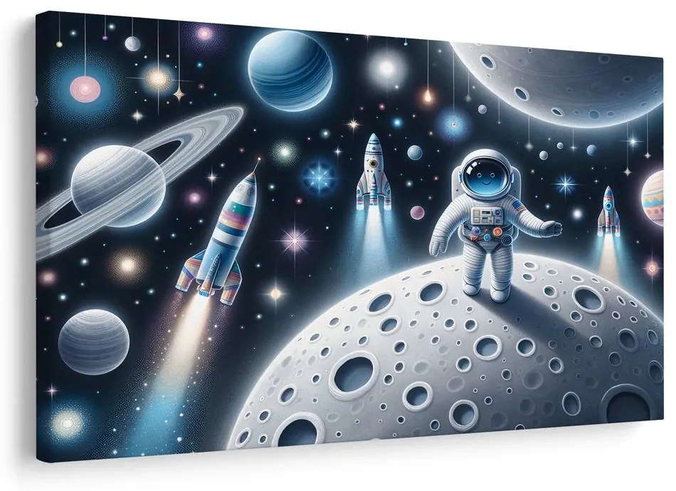 Obraz detský astrounaut na Mesiaci