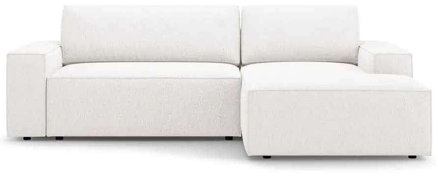 Biela rozkladacia rohová pohovka z textílie bouclé (pravý roh) Jodie – Micadoni Home