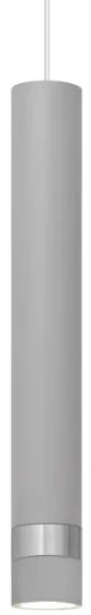 LED Luster na lanku TUBA 1xGU10/4,8W/230V šedá/lesklý chróm