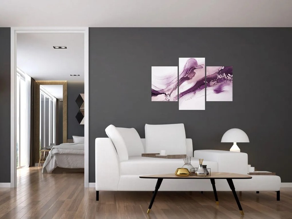 Obraz - Purple fluid art (90x60 cm)