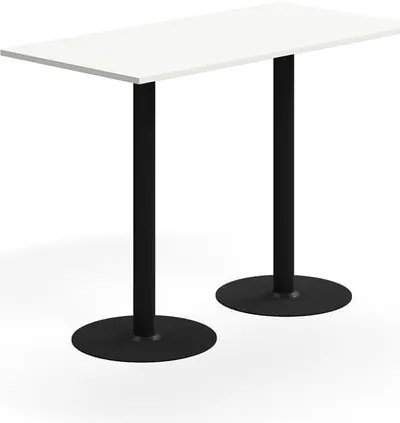 Barový stôl ALVA, 1400x700x1000 mm, s kotvením do zeme, HPL, čierna/biela